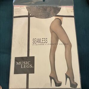 Music Legs Black Seamless Fishnet Pantyhose Plus Size